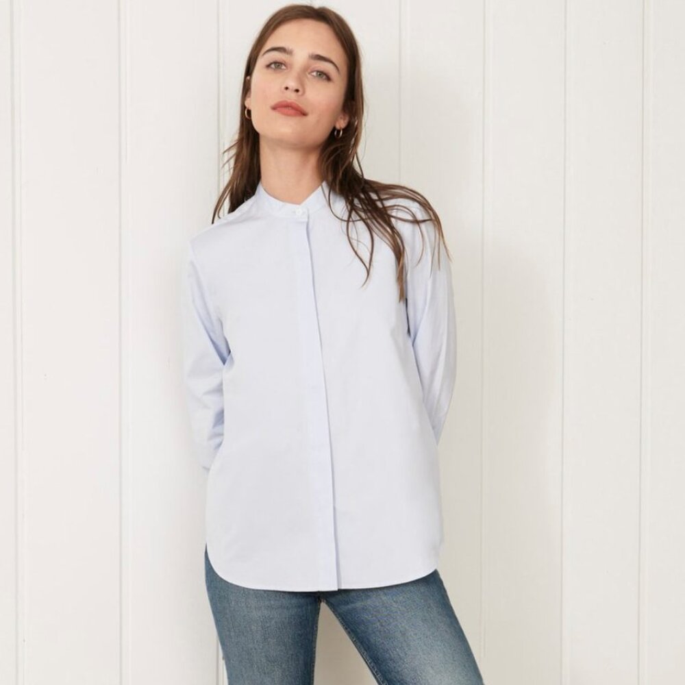 Jenni Kayne Collarless Shirt (French Blue)